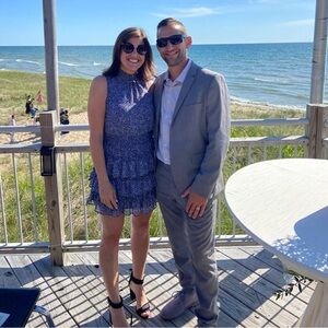 Black and gray dress